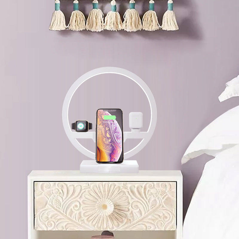 3-in-1 Wireless Charging Desk Lamp | LED Touch Lamp with Qi Charger for iPhone, Apple Watch, AirPods | Bedside Table Lamp with USB Port