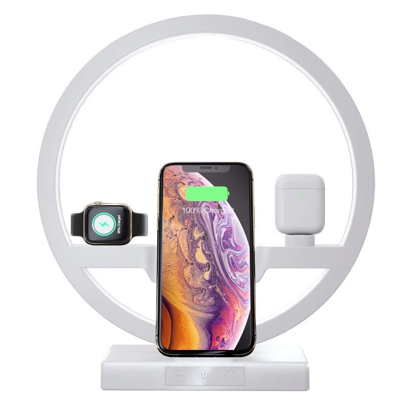 3-in-1 Wireless Charging Desk Lamp | LED Touch Lamp with Qi Charger for iPhone, Apple Watch, AirPods | Bedside Table Lamp with USB Port