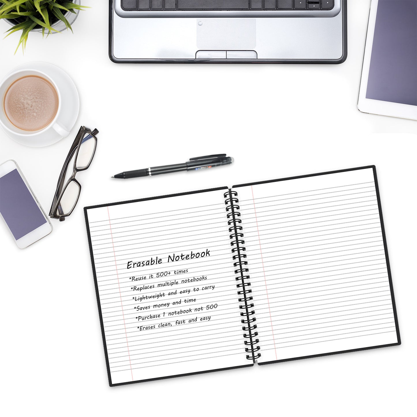 Newyes A4 Smart Reusable Notebook | APP Cloud Backup & OCR Digital Notebook | Erasable Drawing Pad for Business, Study & Creative Doodling