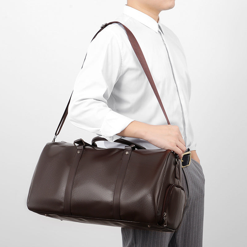 2025 new PU fitness sports bag men's and women's luggage travel bag large capacity single shoulder crossbody hand luggage bag