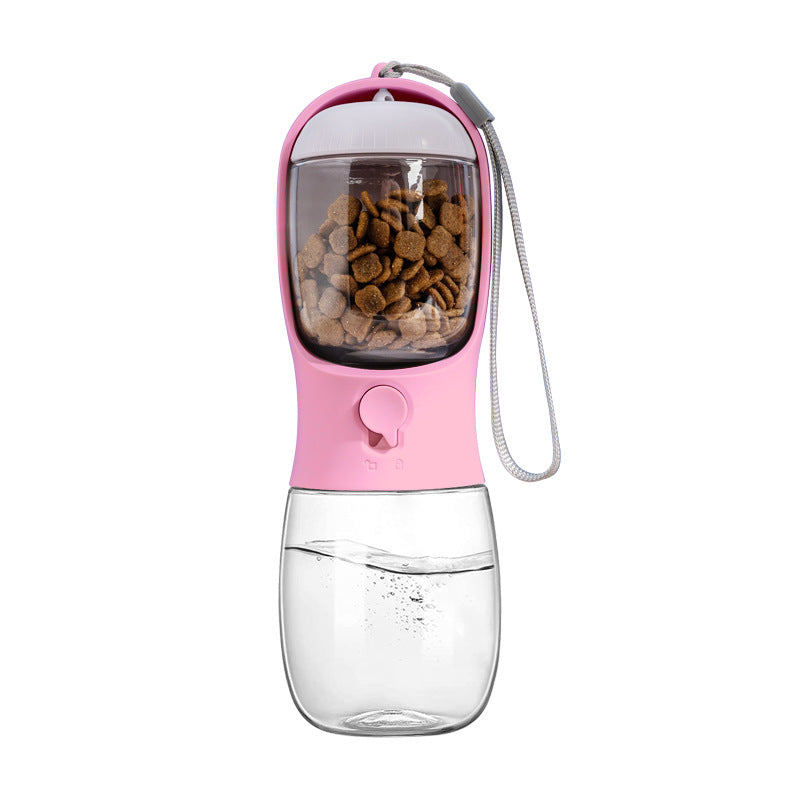 2-in-1 Portable Pet Water & Food Dispenser | Travel Dog & Cat Bowl with 550ml Water Bottle & 100g Food Container