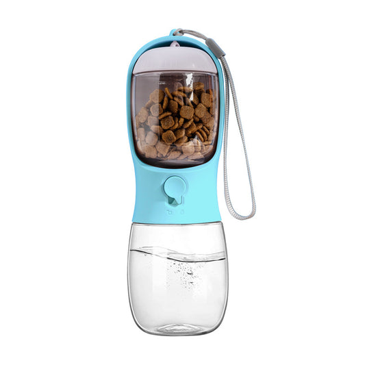 2-in-1 Portable Pet Water & Food Dispenser | Travel Dog & Cat Bowl with 550ml Water Bottle & 100g Food Container