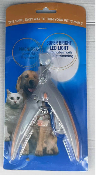 LED Light Pet Nail Clipper & Trimmer | Safe Dog & Cat Nail Clippers with Quick Sensor Light & Anti-Slip Handle | Pet Grooming Kit with Nail File