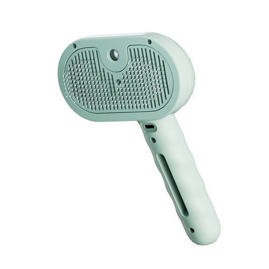 2-in-1 Water Spray Pet Comb | Detangling & Grooming Brush for Dogs & Cats | Anti-Static & No-Fly Hair Design | White