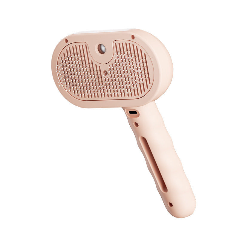 2-in-1 Water Spray Pet Comb | Detangling & Grooming Brush for Dogs & Cats | Anti-Static & No-Fly Hair Design | White