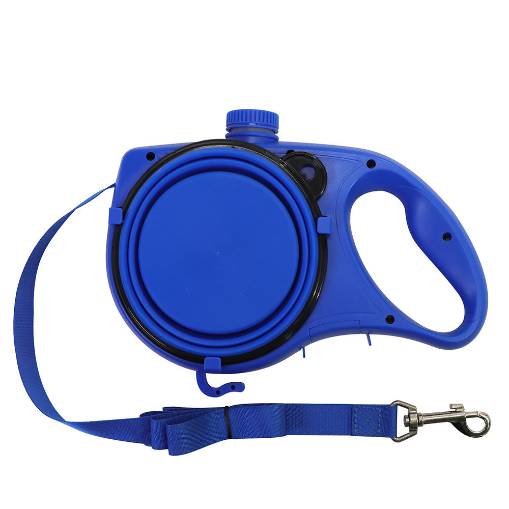 3-in-1 Retractable Dog Leash with Built-in Water Bottle | Portable Hands-Free Dog Walking Belt for Hiking, Running, and Jogging