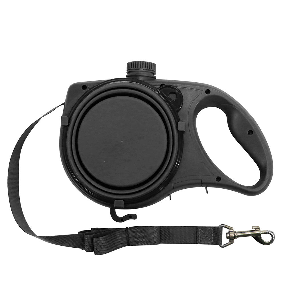 3-in-1 Retractable Dog Leash with Built-in Water Bottle | Portable Hands-Free Dog Walking Belt for Hiking, Running, and Jogging