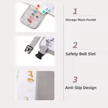 FlyBebe Airplane Travel Bed for Toddlers – Portable Children's Flight Hammock, Leg Rest Extension Pad for Economy Class, Airplane Travel Essentials (Up to 30kg, 76x44.5cm)