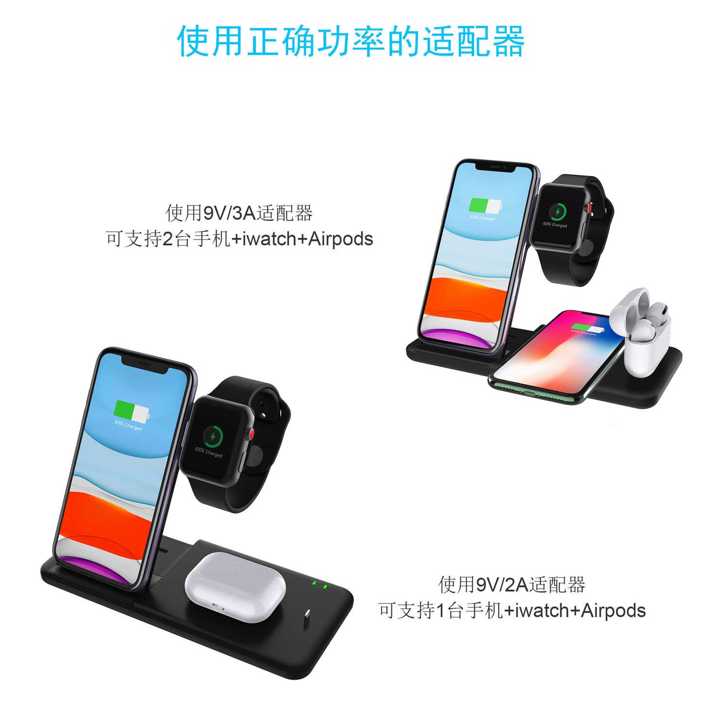 New wireless charger 4 in 1 15W fast charge foldable mobile phone headset watch universal bracket wireless charger