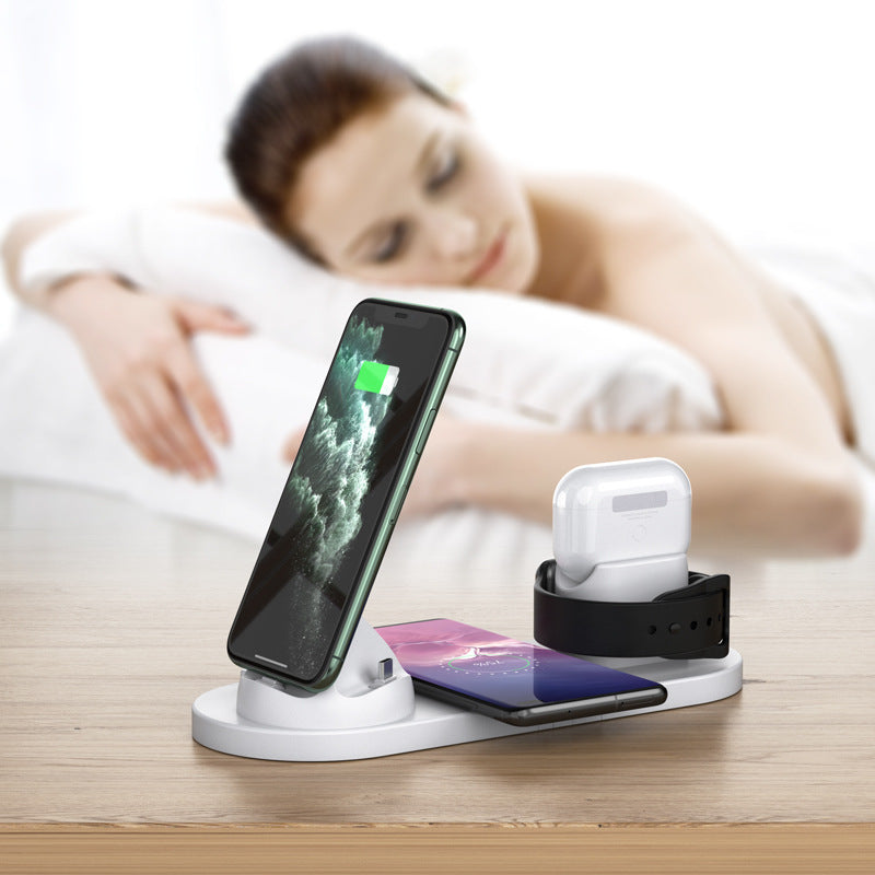 SHOW WISH 4th Generation 6-in-1 Mobile Phone Wireless Charger Desktop Wireless Charger Stand Wireless Fast Charge