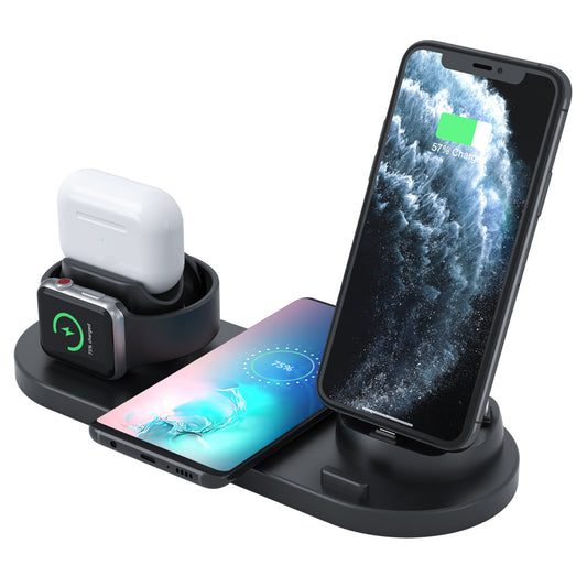 SHOW WISH 4th Generation 6-in-1 Mobile Phone Wireless Charger Desktop Wireless Charger Stand Wireless Fast Charge