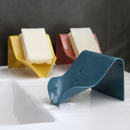 Wall Mounted Soap Holder Bathroom Shower Soap Dish Tray Plastic Soap Box Kitchen Sponge Holder Drain Rack Bathroom Organizer