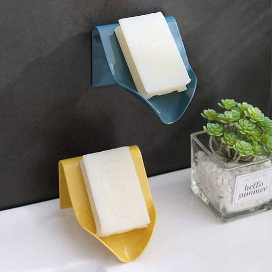 Wall Mounted Soap Holder Bathroom Shower Soap Dish Tray Plastic Soap Box Kitchen Sponge Holder Drain Rack Bathroom Organizer