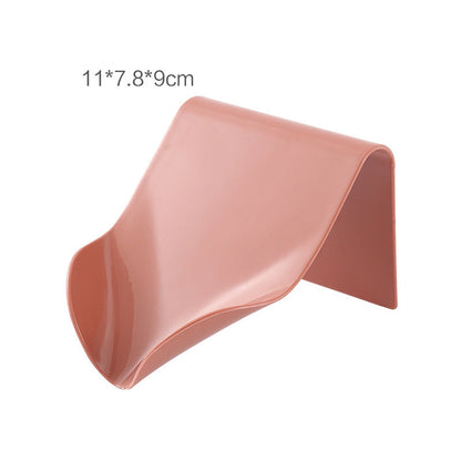 Wall Mounted Soap Holder Bathroom Shower Soap Dish Tray Plastic Soap Box Kitchen Sponge Holder Drain Rack Bathroom Organizer