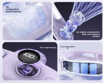AeroChill Pro | Wearable Semiconductor Neck Air Conditioner IceBreeze 360° Wearable Neck AC Instant Ice Cooling Fan