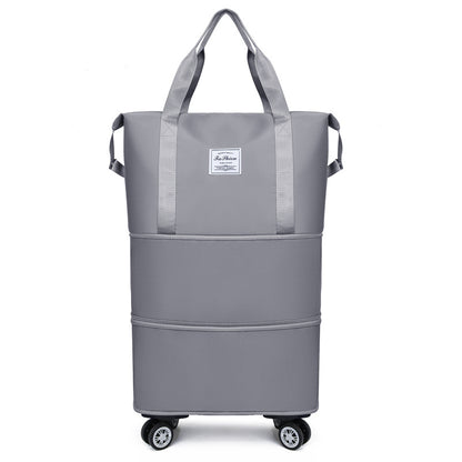 College student travel bag with large capacity for business trip, expandable universal wheel luggage bag, Oxford cloth storage gym bag for women
