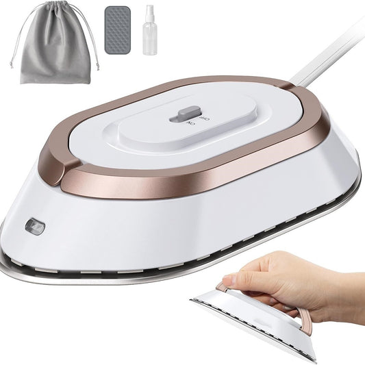 Newbealer Mini Dual Voltage Travel Iron | Worldwide 110V-240V Adjustable Steam Iron | Portable, Lightweight & Heat Resistant for Business & Vacation