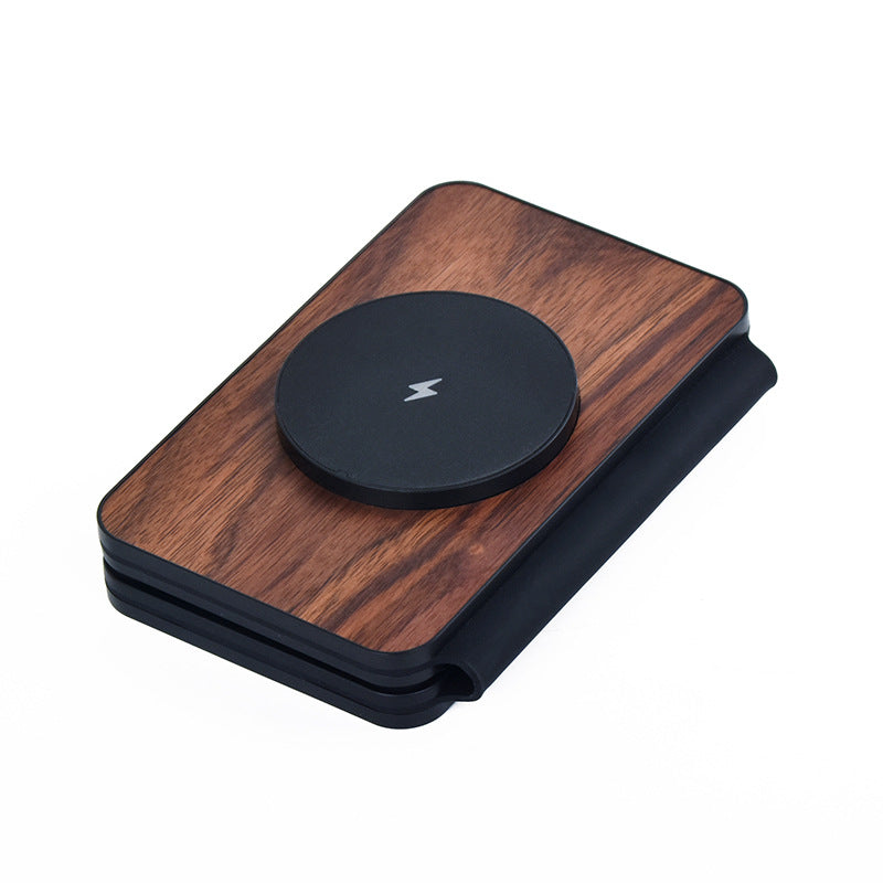 3-in-1 Walnut Magnetic Wireless Charger Portable Foldable Travel Business Wireless Charger