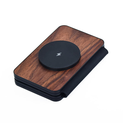 3-in-1 Walnut Magnetic Wireless Charger Portable Foldable Travel Business Wireless Charger