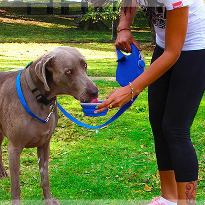 3-in-1 Retractable Dog Leash with Built-in Water Bottle | Portable Hands-Free Dog Walking Belt for Hiking, Running, and Jogging