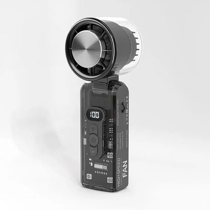 High-speed semiconductor refrigeration ice fan digital display mini portable USB charging fan high wind power handheld fan