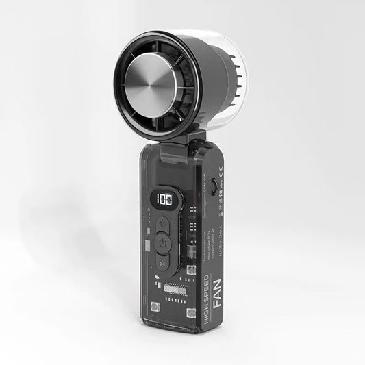 High-speed semiconductor refrigeration ice fan digital display mini portable USB charging fan high wind power handheld fan