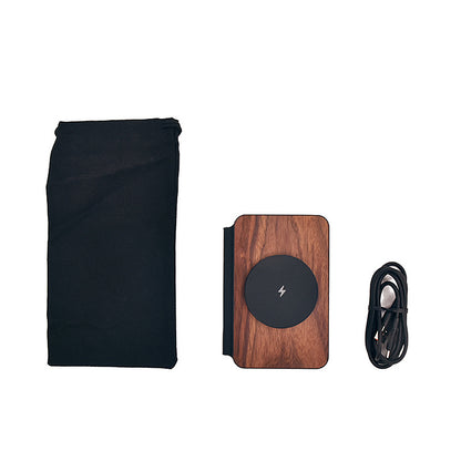 3-in-1 Walnut Magnetic Wireless Charger Portable Foldable Travel Business Wireless Charger