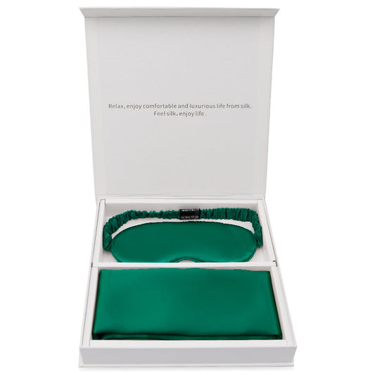 Silk gift eye mask pillowcase two-piece set simple travel holiday gift business gift box set