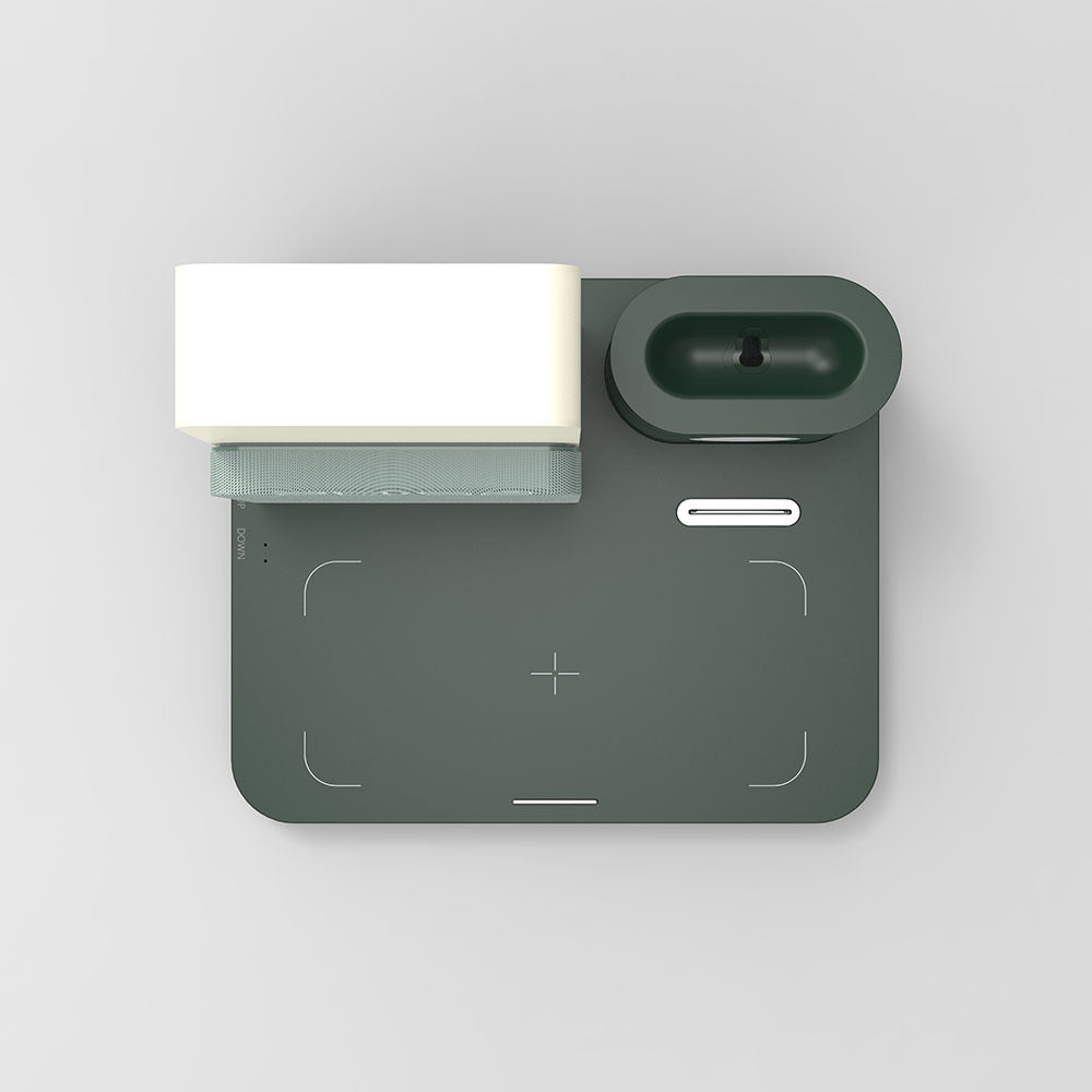 New multifunctional wireless charger, six-in-one night light wireless charger, clock, mobile phone and watch charging integrated