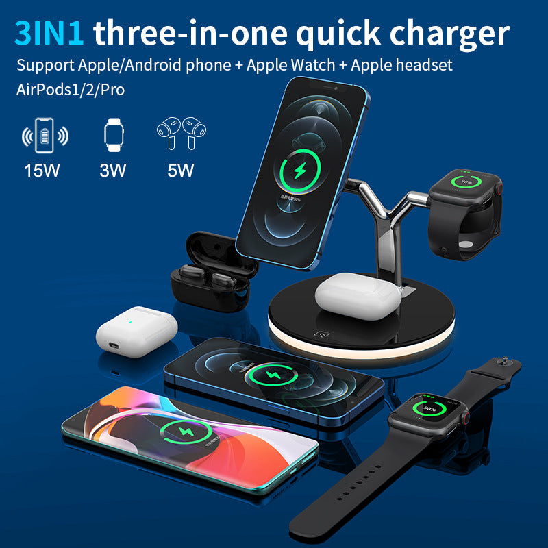 New MagSafe Wireless Charger 25W 3-in-1 Magnetic Wireless Charger Patent Source Factory