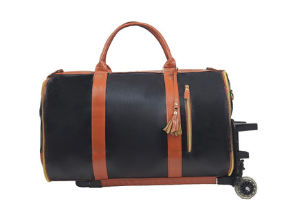 Ready-to-ship PU trolley suit Duffel luggage bag hand-held single shoulder waterproof wear-resistant large capacity travel bag