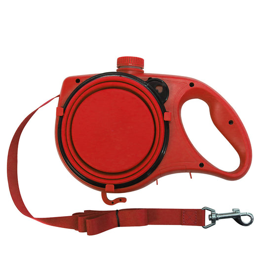 3-in-1 Retractable Dog Leash with Built-in Water Bottle | Portable Hands-Free Dog Walking Belt for Hiking, Running, and Jogging