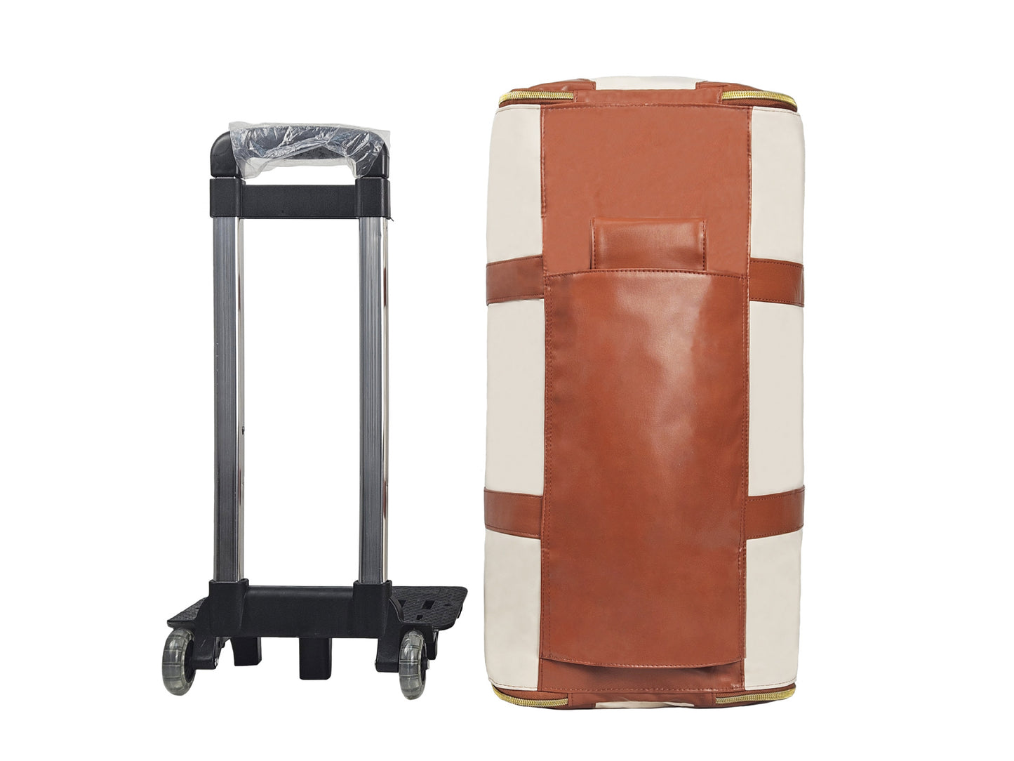 Ready-to-ship PU trolley suit Duffel luggage bag hand-held single shoulder waterproof wear-resistant large capacity travel bag