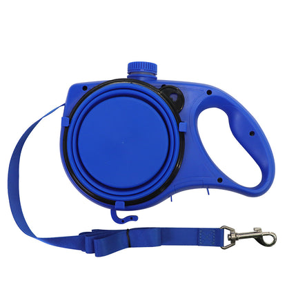 3-in-1 Retractable Dog Leash with Built-in Water Bottle | Portable Hands-Free Dog Walking Belt for Hiking, Running, and Jogging
