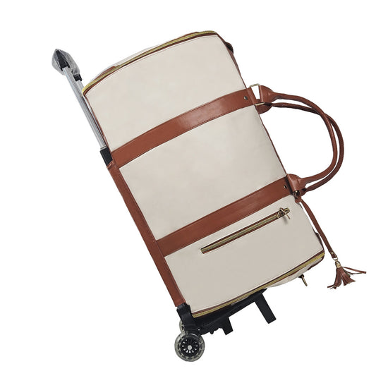 Ready-to-ship PU trolley suit Duffel luggage bag hand-held single shoulder waterproof wear-resistant large capacity travel bag