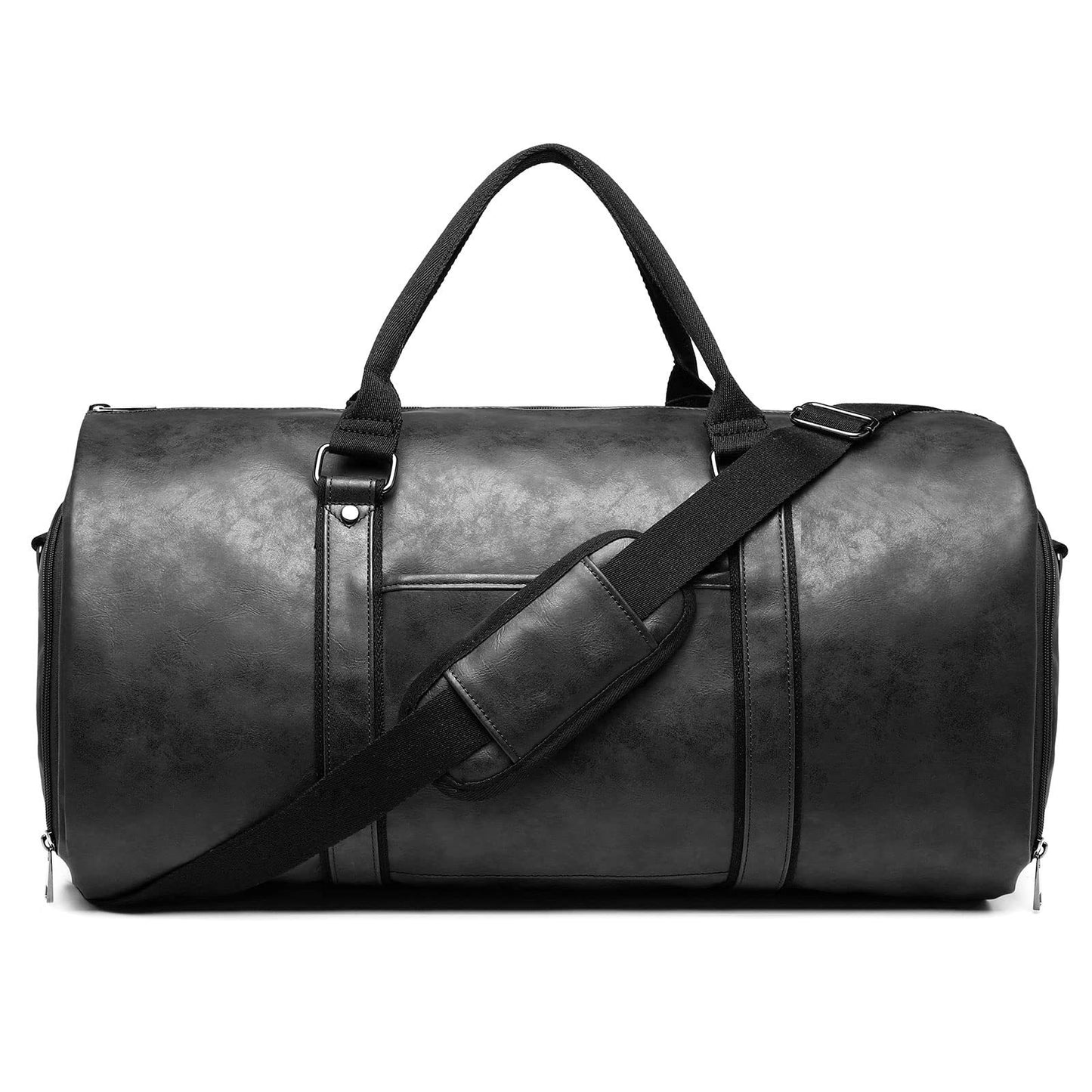 Spot dry leather travel bag carrying garment bag leather garment duffel bag convertible mens suit travel bag