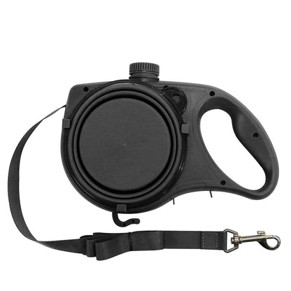 3-in-1 Retractable Dog Leash with Built-in Water Bottle | Portable Hands-Free Dog Walking Belt for Hiking, Running, and Jogging
