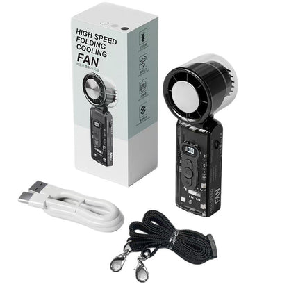 High-speed semiconductor refrigeration ice fan digital display mini portable USB charging fan high wind power handheld fan